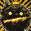 Supernova: gold glow with a crown on a dark sunburst